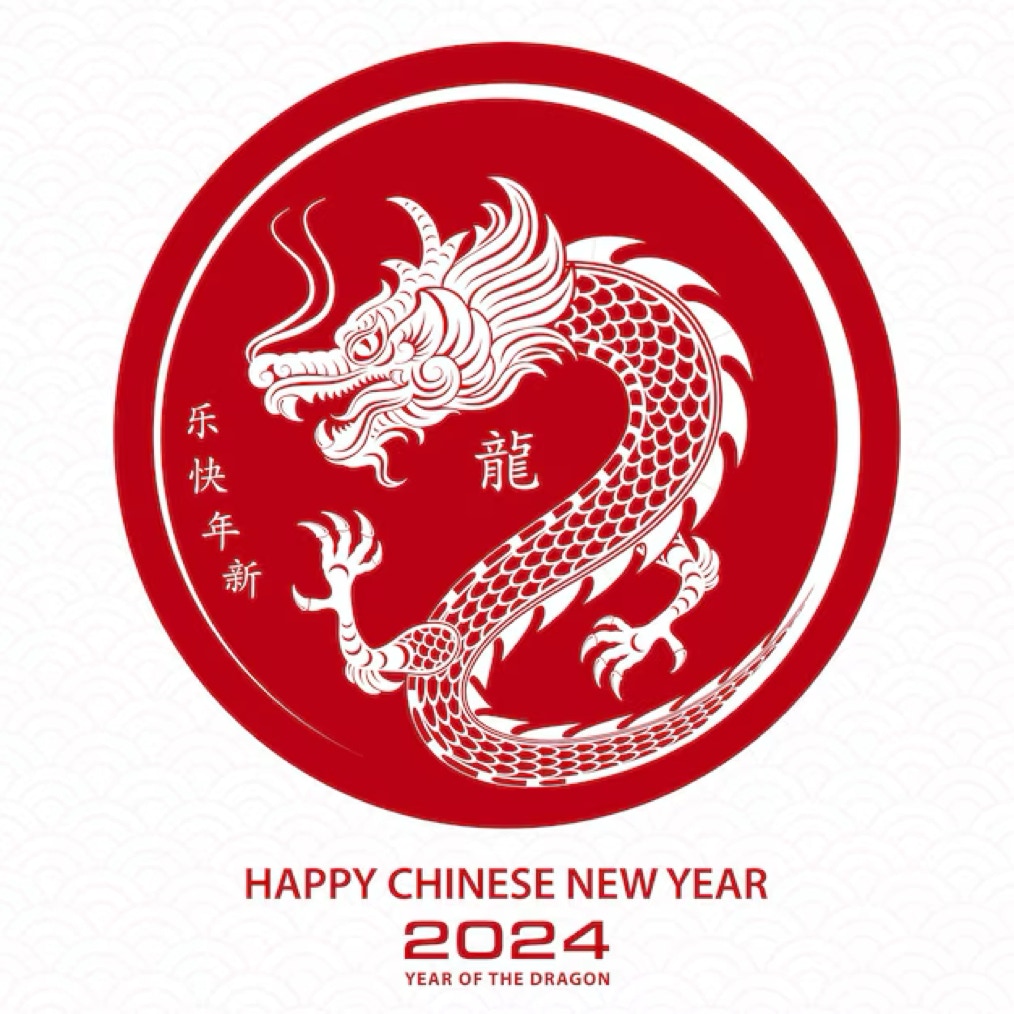 Year of the Dragon,  starting from January 22nd, 2023 (Chinese New Year), and ending on February 9th, 2024 (Chinese New Year's Eve).