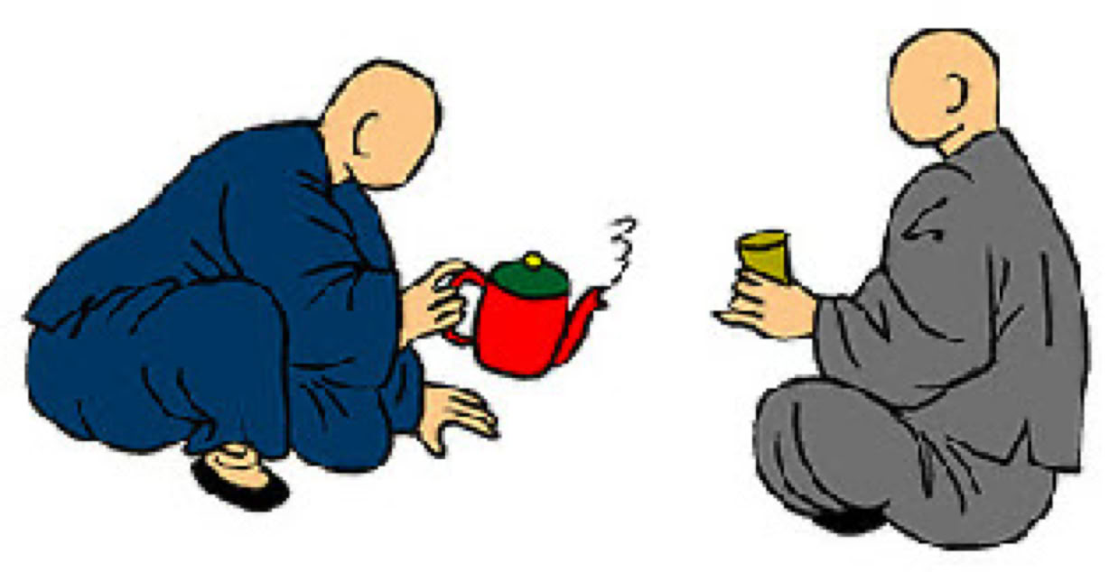 drawing Rinus Schulz tea drinking