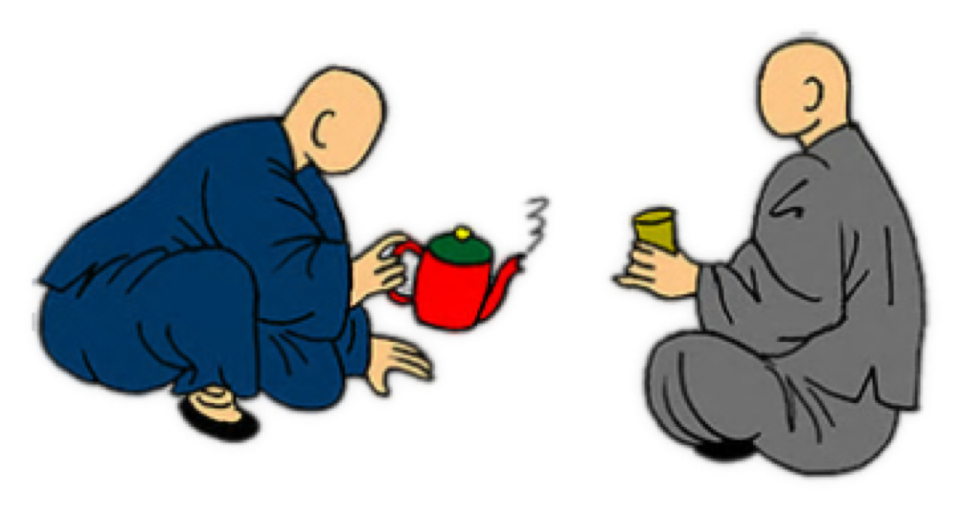 drawing Rinus Schulz tea drinking
