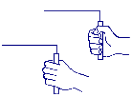 Drawing L rods field sensors