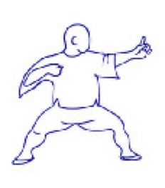 Drawing Hachidankin to the left posture